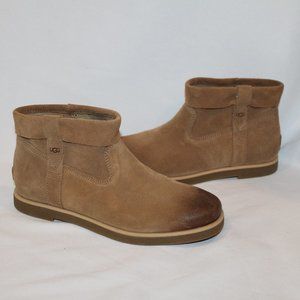 NEW UGG WOMEN'S JOSEFINE CUFF TONAL CHESTNUT SUEDE ANKLE BOOTS